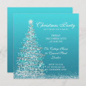 Elegantes Weihnachts-Party Türkis Einladung (Vorne/Hinten)