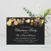 Elegantes Weihnachts-Party Winter Wonder Gold Einladung (Stehend Vorderseite)