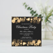 Elegantes Weihnachts-Party Winter Wonder Gold Einladung (Stehend Vorderseite)