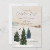 Elegantes Weihnachts-Party Woodland Einladung (Vorderseite)