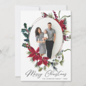 Elegantes Weihnachts-Poinsettia Foto Gruß Feiertagskarte (Vorderseite)