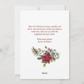 Elegantes Weihnachts-Poinsettia Foto Gruß Feiertagskarte (Rückseite)