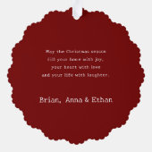 Elegantes Weihnachts-Poinsettias und Holly-Foto Ornament Karte (Rückseite)