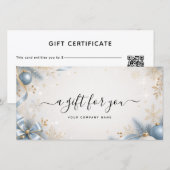 Elegantes Weihnachts-QR-Code-Geschenkgutschein (Vorne/Hinten)