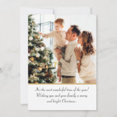 Elegantes Weihnachts-Rentier-Foto Tief grüne Wohnu Karte (Rückseite)