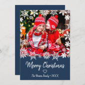 Elegantes Weihnachts-Schneeflocken-Foto (Vorne/Hinten)