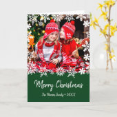 Elegantes Weihnachts-Schneeflocken-Foto Karte (Gelbe Blume)