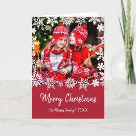 Elegantes Weihnachts-Schneeflocken-Foto Karte
