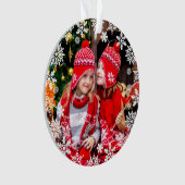 Elegantes Weihnachts-Schneeflocken-Foto Ornament (Vorderseite)