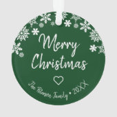 Elegantes Weihnachts-Schneeflocken-Foto Ornament (Rückseite)