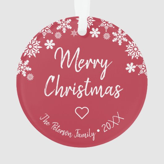 Elegantes Weihnachts-Schneeflocken-Foto Ornament (Rückseite)