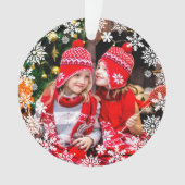 Elegantes Weihnachts-Schneeflocken-Foto Ornament (Vorderseite)