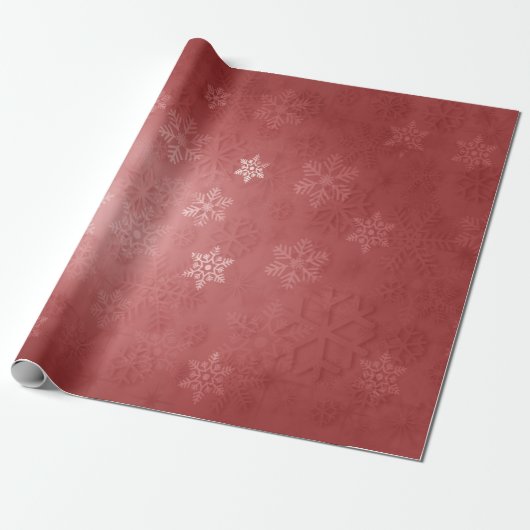 Elegantes Weihnachts-Schneeflockenmuster Geschenkpapier (Ungerollt)