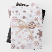 Elegantes Weihnachts-Schneeflockenmuster Geschenkpapier Set (Beispiel)