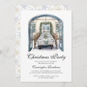 Elegantes Weihnachts-Script-Dinner/Party Einladung (Vorne/Hinten)