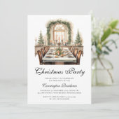 Elegantes Weihnachts-Script-Dinner/Party Einladung (Stehend Vorderseite)