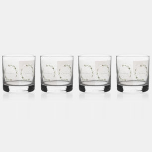 Elegantes Weihnachts-Serveablett für die Bewirtung Whiskyglas