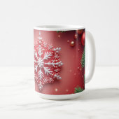 Elegantes Weihnachts-Snowflake-Design Kaffeetasse (VorderseiteRechts)