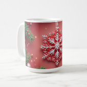 Elegantes Weihnachts-Snowflake-Design Kaffeetasse (Vorderseite Links)