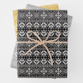 Elegantes Weihnachts-Sweater Fair Isle Pattern Geschenkpapier Set (Beispiel)