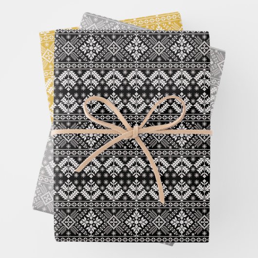 Elegantes Weihnachts-Sweater Fair Isle Pattern Geschenkpapier Set (Beispiel)