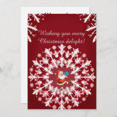 Elegantes Weihnachts-White Snowflake Design Feiertagskarte (Vorne/Hinten)