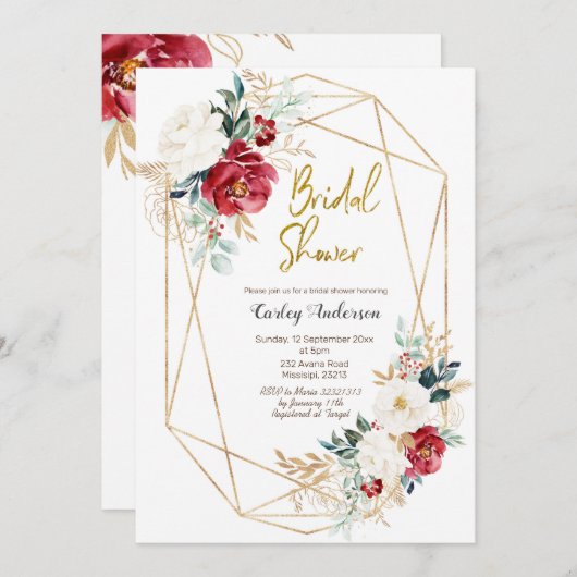 Elegantes Weihnachts-Winter-Brautparty Einladung (Vorne/Hinten)