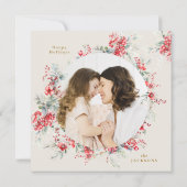 Elegantes Weihnachts-Winter-Foliage-Foto Feiertagskarte (Rückseite)