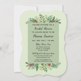 Elegantes Weihnachts-Winterurlaub-Brautparty Einladung