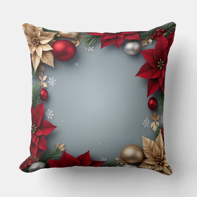 Elegantes Weihnachts-Wurfkissen  Kissen (Vorderseite)