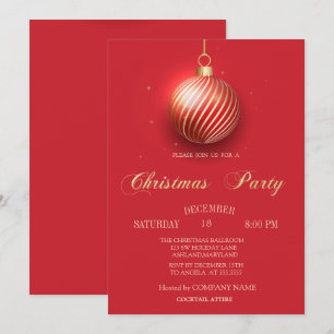 Elegantes Weihnachtsball Red Christmas Company Par Einladung