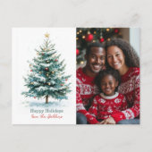Elegantes Weihnachtsbaum Custom Foto Feiertagspostkarte (Vorderseite)