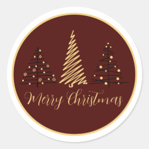 Elegantes Weihnachtsbaum-Design Holiday Stick Runder Aufkleber