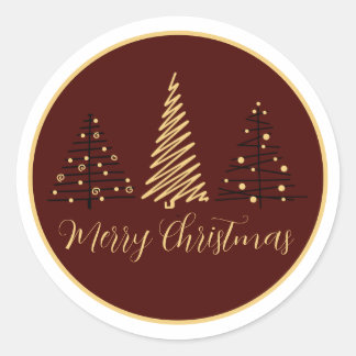 Elegantes Weihnachtsbaum-Design | Holiday Stick Runder Aufkleber