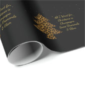 Elegantes Weihnachtsbaum-Design mit Leopardendruck Geschenkpapier (Rolleneckpunkt)