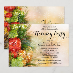 Elegantes Weihnachtsbaum-Feiertags-Party Einladung