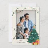 Elegantes Weihnachtsbaum Foto Happy Holidays (Vorderseite)