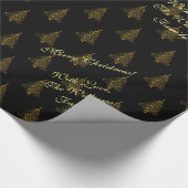 Elegantes Weihnachtsbaum-gestreiftes Geschenkpapier (Ecke)