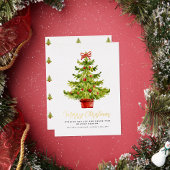 Elegantes Weihnachtsbaum Gold Script Folien Feiertagskarte