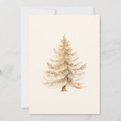 Elegantes Weihnachtsbaum Gold Weihnachts-Party Einladung (Rückseite)