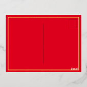 Elegantes Weihnachtsbaum-Party Folie Einladungspostkarte (Rückseite)