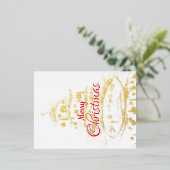 Elegantes Weihnachtsbaum-Party Folie Einladungspostkarte (Stehend vorne)