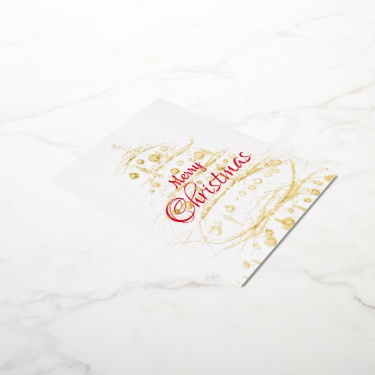 Elegantes Weihnachtsbaum-Party Folie Einladungspostkarte (Gedreht)