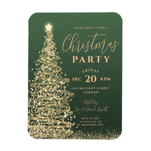 Elegantes Weihnachtsbaum Party Grüne Feiertage Ein Magnet (Vertikal)