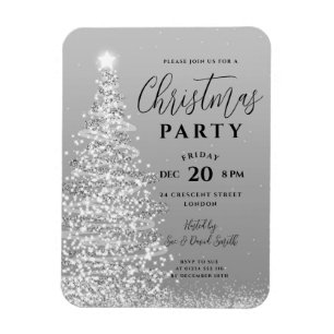 Elegantes Weihnachtsbaum Party Silver Holiday Einl Magnet