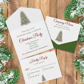 Elegantes Weihnachtsbaum Red & Green Company Party All In One Einladung