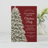 Elegantes Weihnachtsbaum Rotes Grünes Weihnachtsfe Einladung (Stehend Vorderseite)