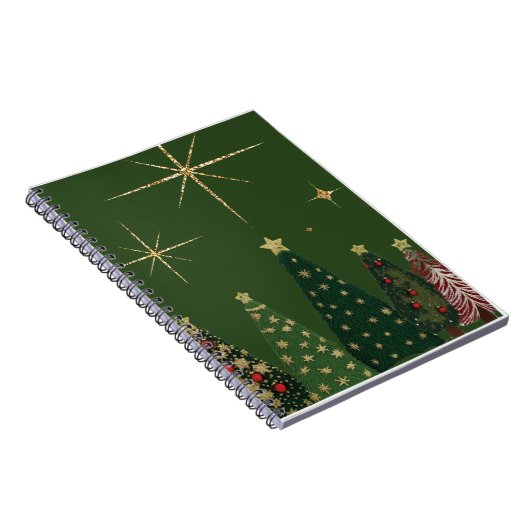 Elegantes Weihnachtsbaum-Spiral-Notebook Notizblock (Rechte Seite)