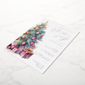 Elegantes Weihnachtsbaum Weihnachtsfest Silver Folieneinladung (Gedreht)