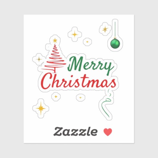Elegantes Weihnachtsbaumdesign Aufkleber (Blatt)